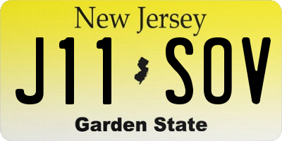 NJ license plate J11SOV
