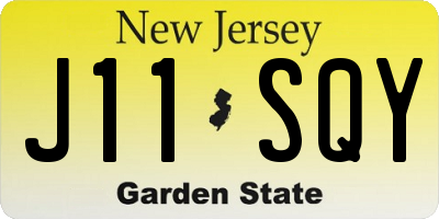 NJ license plate J11SQY