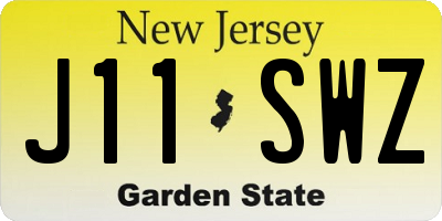 NJ license plate J11SWZ