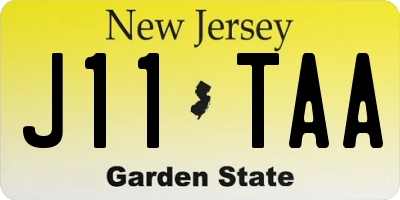 NJ license plate J11TAA