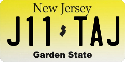 NJ license plate J11TAJ