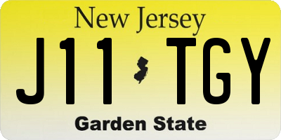 NJ license plate J11TGY