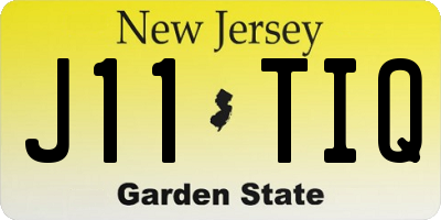 NJ license plate J11TIQ