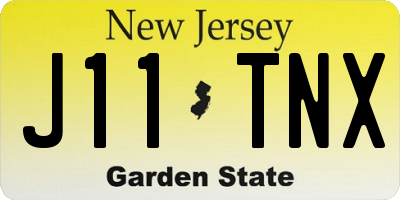NJ license plate J11TNX