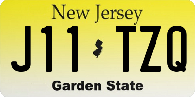NJ license plate J11TZQ