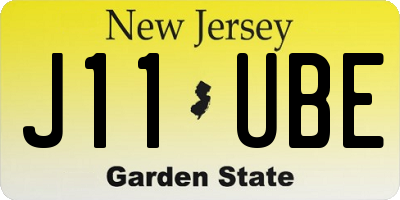 NJ license plate J11UBE