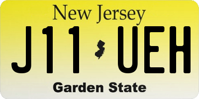 NJ license plate J11UEH