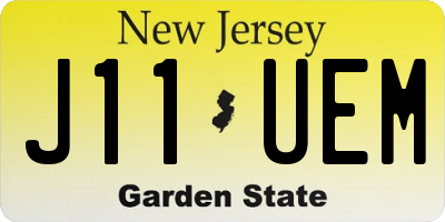 NJ license plate J11UEM