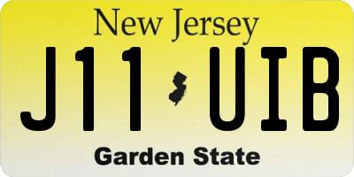 NJ license plate J11UIB