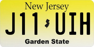 NJ license plate J11UIH