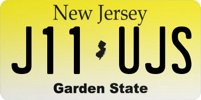 NJ license plate J11UJS