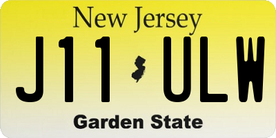 NJ license plate J11ULW
