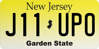 NJ license plate J11UPO