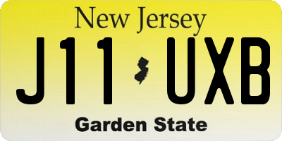 NJ license plate J11UXB