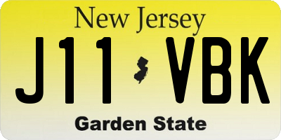 NJ license plate J11VBK