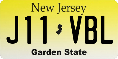 NJ license plate J11VBL
