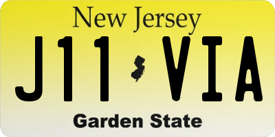NJ license plate J11VIA