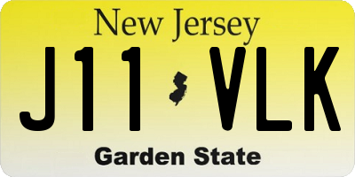 NJ license plate J11VLK