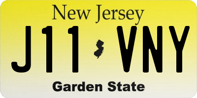 NJ license plate J11VNY