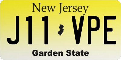 NJ license plate J11VPE