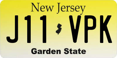 NJ license plate J11VPK