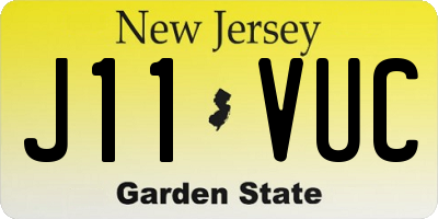 NJ license plate J11VUC