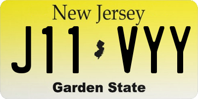 NJ license plate J11VYY