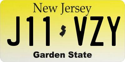 NJ license plate J11VZY