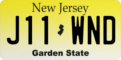 NJ license plate J11WND