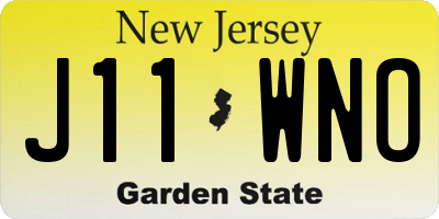 NJ license plate J11WNO