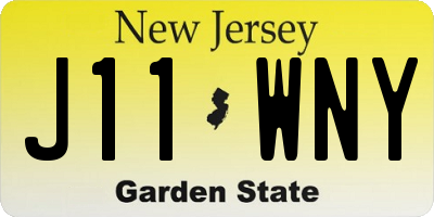 NJ license plate J11WNY