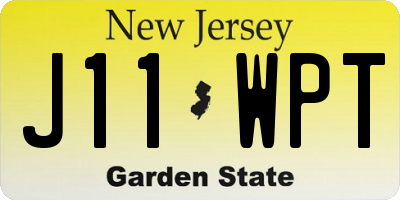 NJ license plate J11WPT
