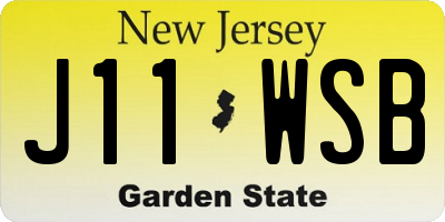NJ license plate J11WSB