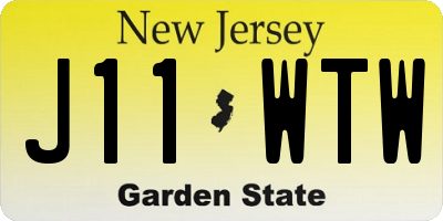 NJ license plate J11WTW