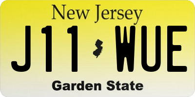 NJ license plate J11WUE