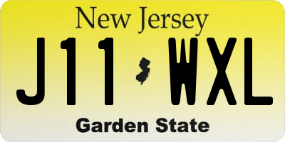 NJ license plate J11WXL