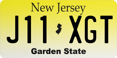 NJ license plate J11XGT
