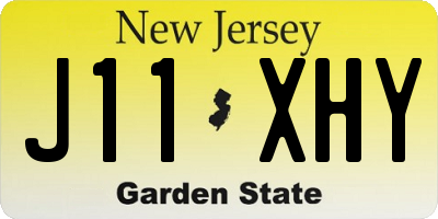 NJ license plate J11XHY