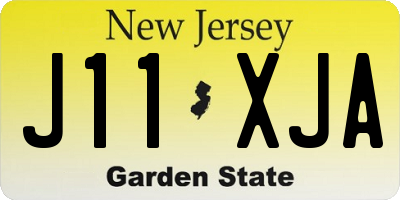 NJ license plate J11XJA