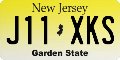 NJ license plate J11XKS