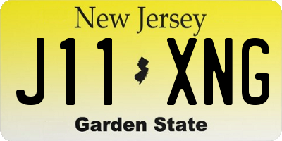 NJ license plate J11XNG
