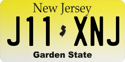 NJ license plate J11XNJ