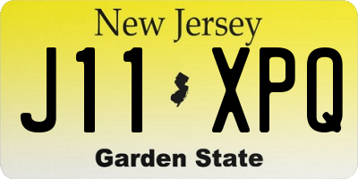 NJ license plate J11XPQ