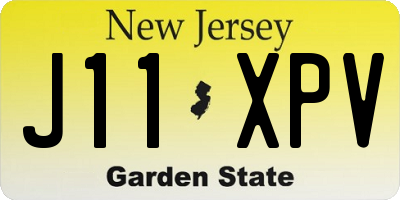 NJ license plate J11XPV