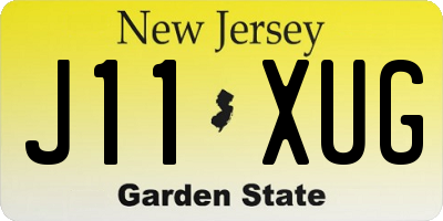 NJ license plate J11XUG