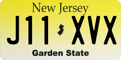NJ license plate J11XVX