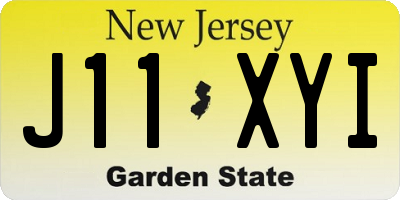 NJ license plate J11XYI