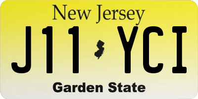 NJ license plate J11YCI
