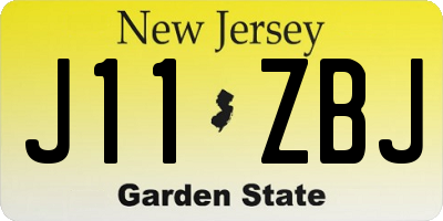 NJ license plate J11ZBJ