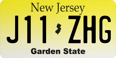 NJ license plate J11ZHG